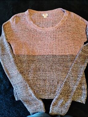 Mossimo Supply Co. Two-Tone Crewneck Sweater in Pink and Gray